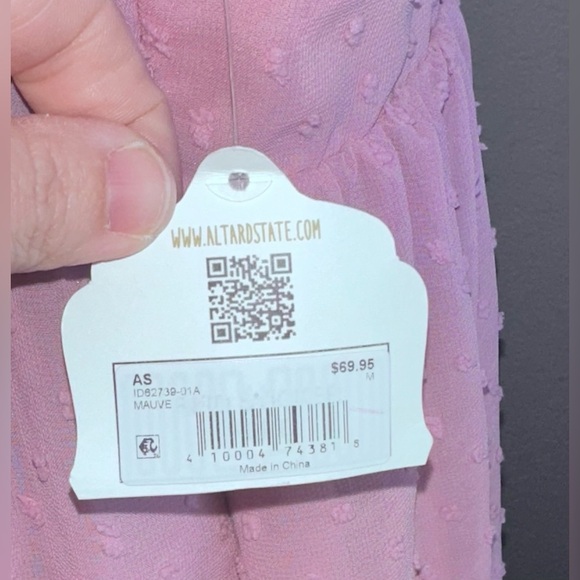 Pink Ruffle Sleeve Dress Size M Altered State - Picture 8 of 9